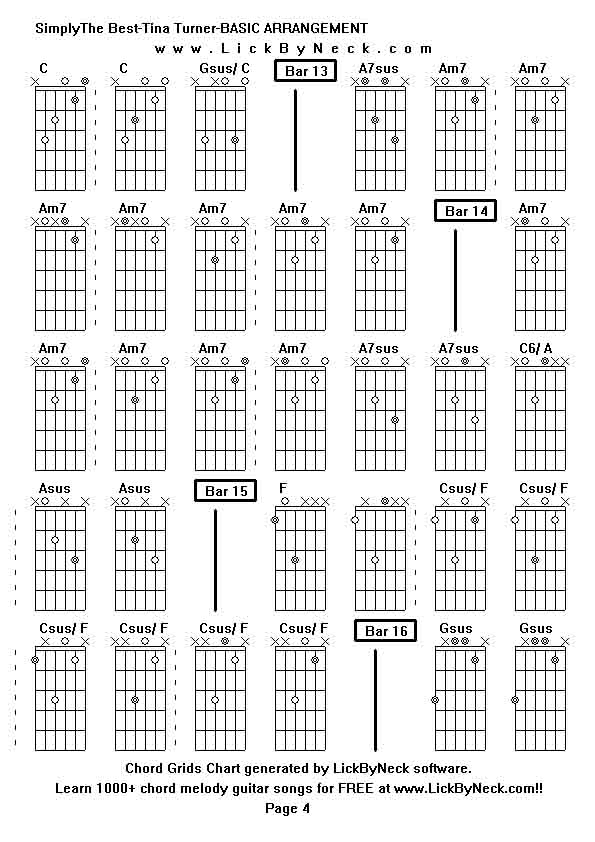 Chord Grids Chart of chord melody fingerstyle guitar song-SimplyThe Best-Tina Turner-BASIC ARRANGEMENT,generated by LickByNeck software.